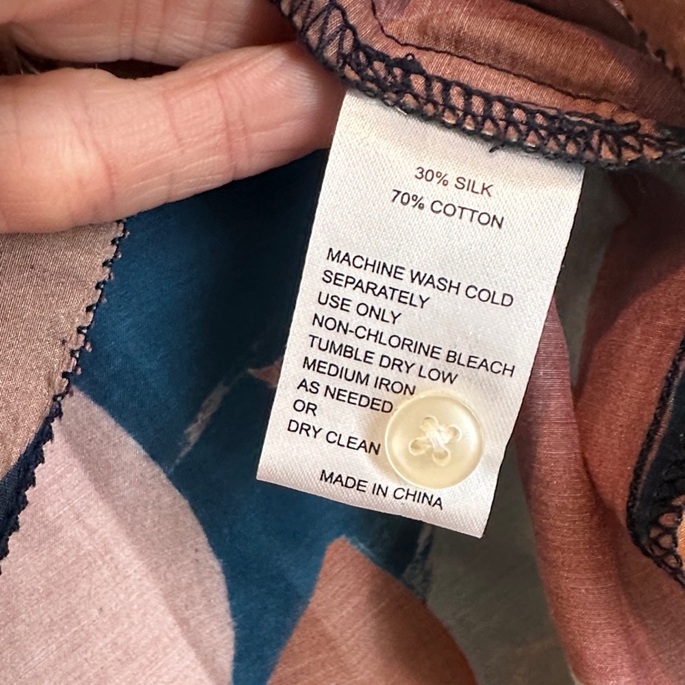 Trovata Multicolor Leaf-Print Flutter Sleeve Blou… - image 12